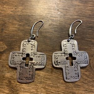 Silver Cross Earrings